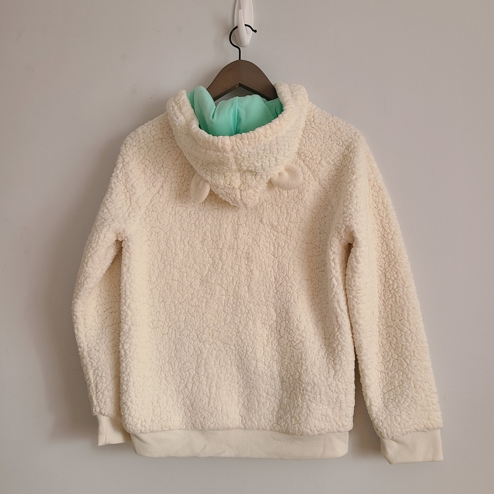 Cat & Jack Cream Fleece Jacket with Mint Interior Size 14/16 Kids
